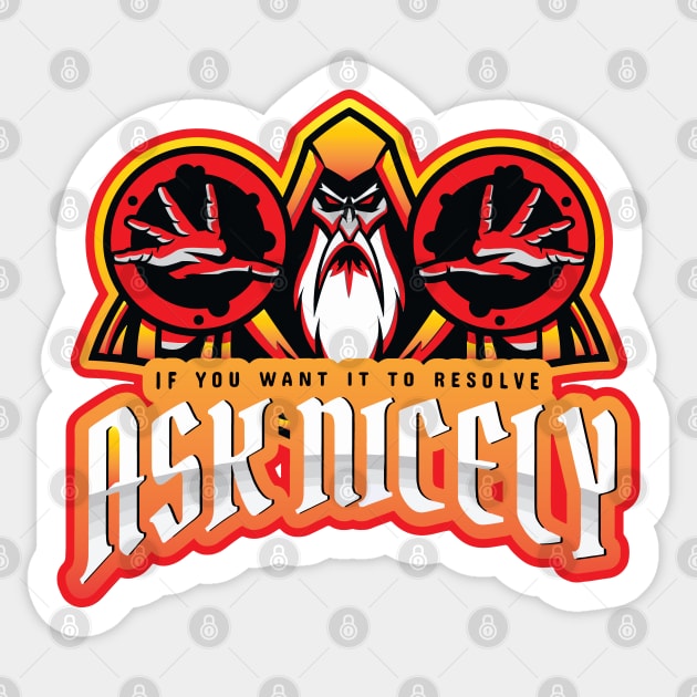 Ask nicely fire wizard Sticker by Shawnsonart